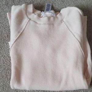 Long sleeve cold shoulder waffle tee